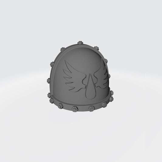 Blood Angels MKVII Shoulder Pad with Bolts and Flat Chapter Insignia for McFarlane Toys Space Marines