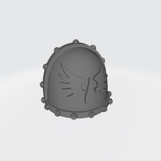 Blood Angels MKVII Shoulder Pad with Bolts and Flat Chapter Insignia for McFarlane Toys Space Marines