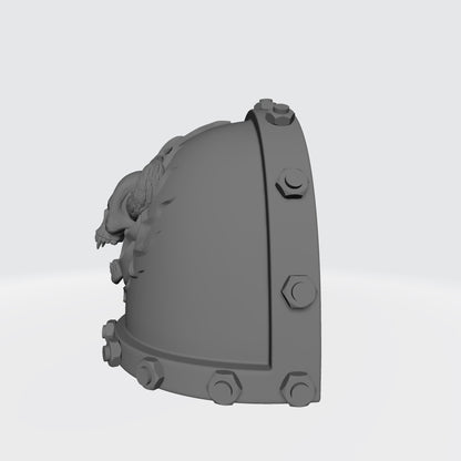 Word Bearers MKVII Shoulder Pad with Bolts Elite for McFarlane Toys Space Marines