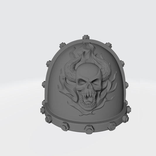 Word Bearers MKVII Shoulder Pad with Bolts Elite for McFarlane Toys Space Marines