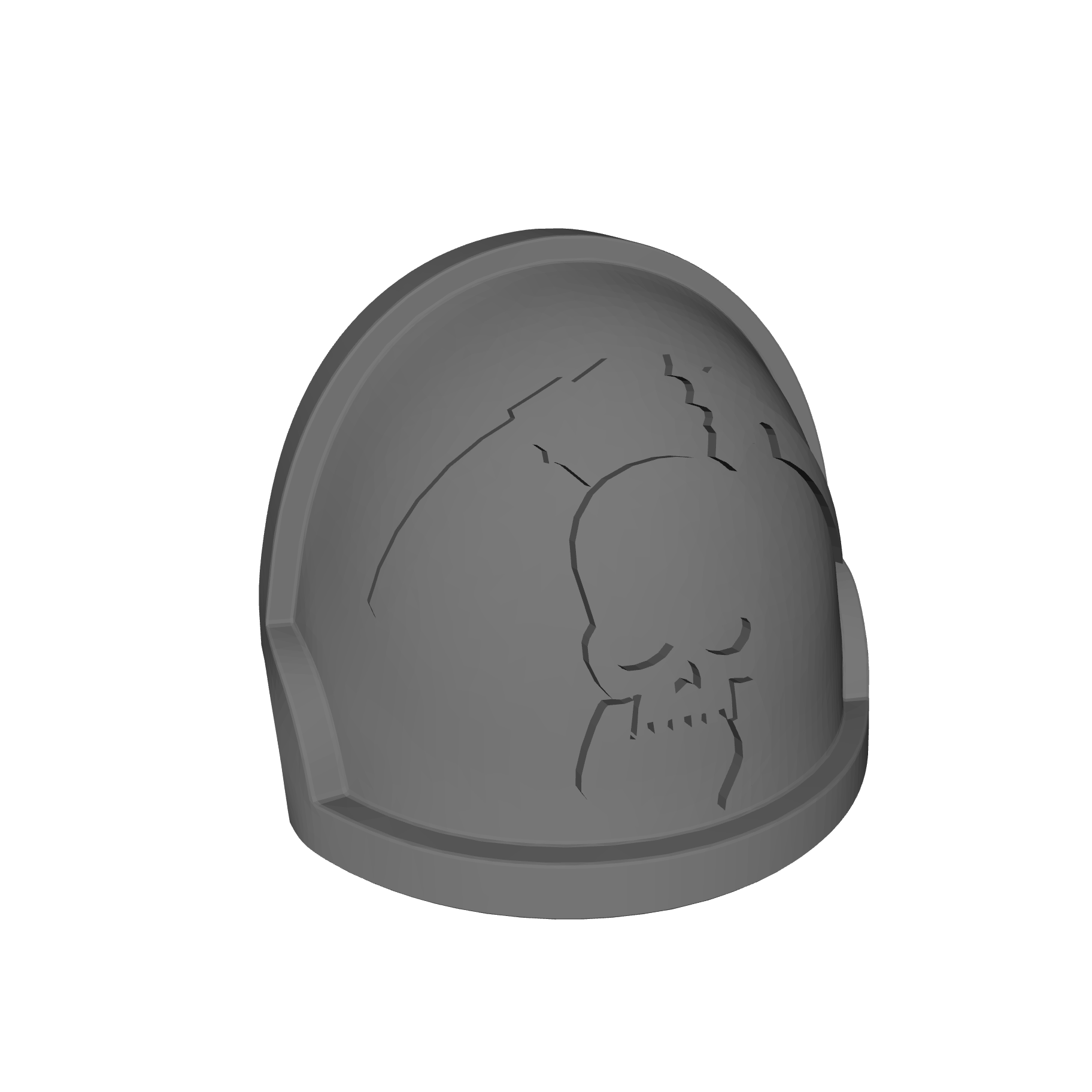 Gray helmet with skull design on a white background