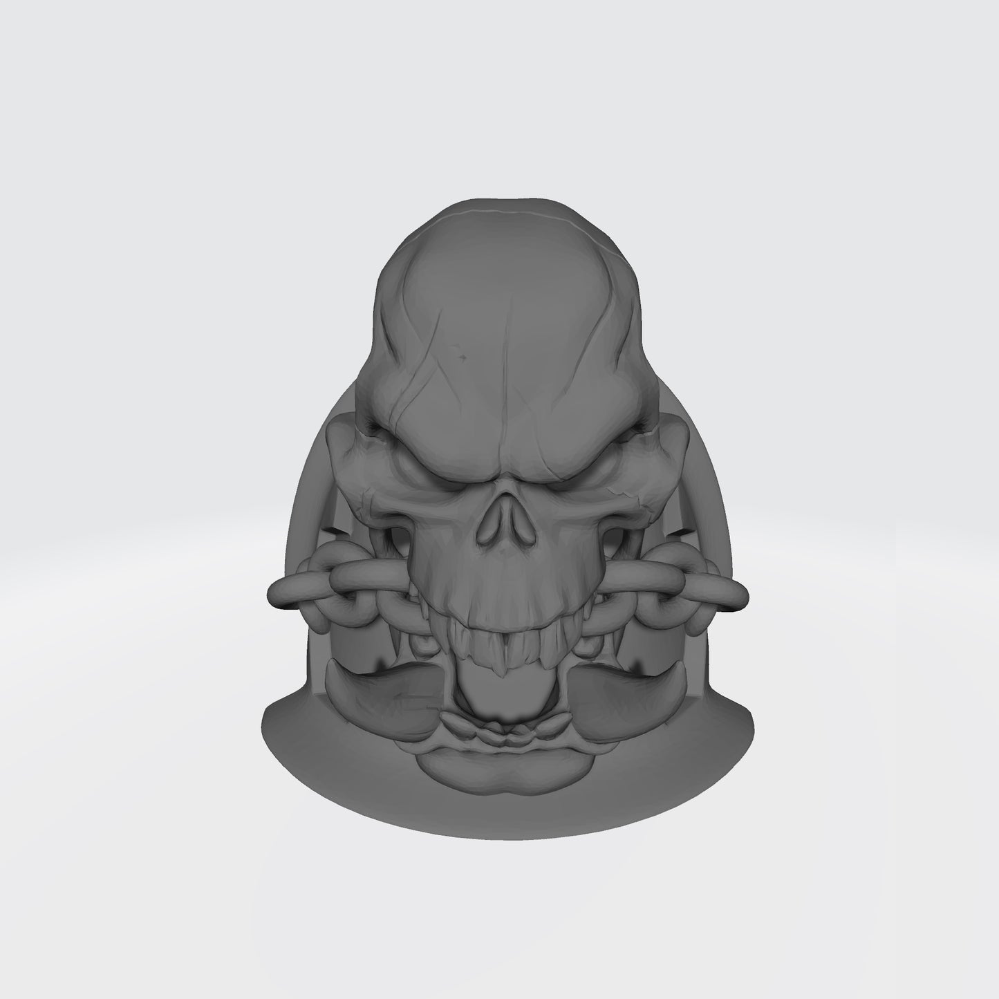 Soul Haunters Chapter MKVII Shoulder Pad Notched V1 with Ork Skull and Chain for McFarlane Toys Space Marines Action Figures