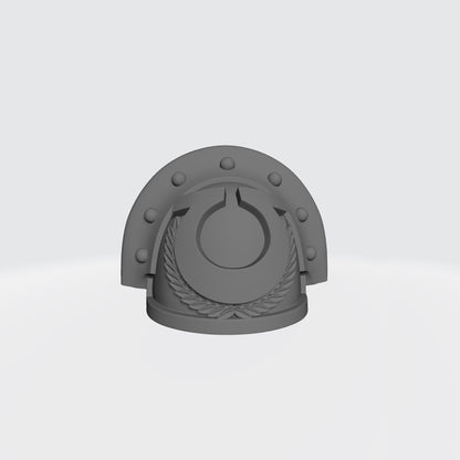 Ultramarines MK III Shoulder Pad with Laurel Wreath Full Studded Ridge for McFarlane Toys Space Marines