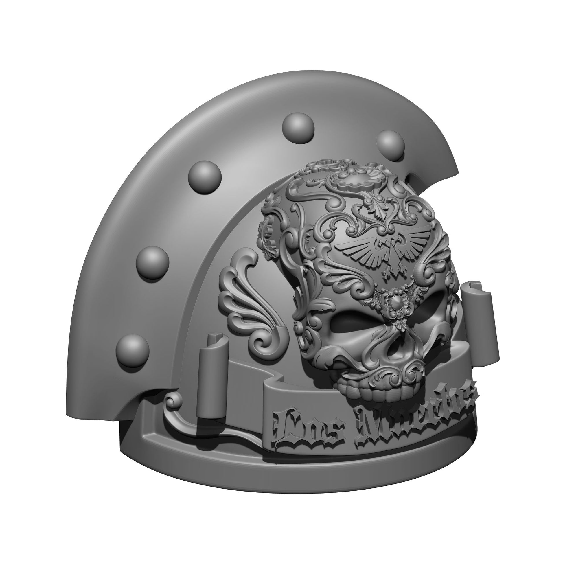Los Muertos Chapter MK III Shoulder Pad 3 Quarter Studded Left for McFarlane Toys Space Marine Action Figures
