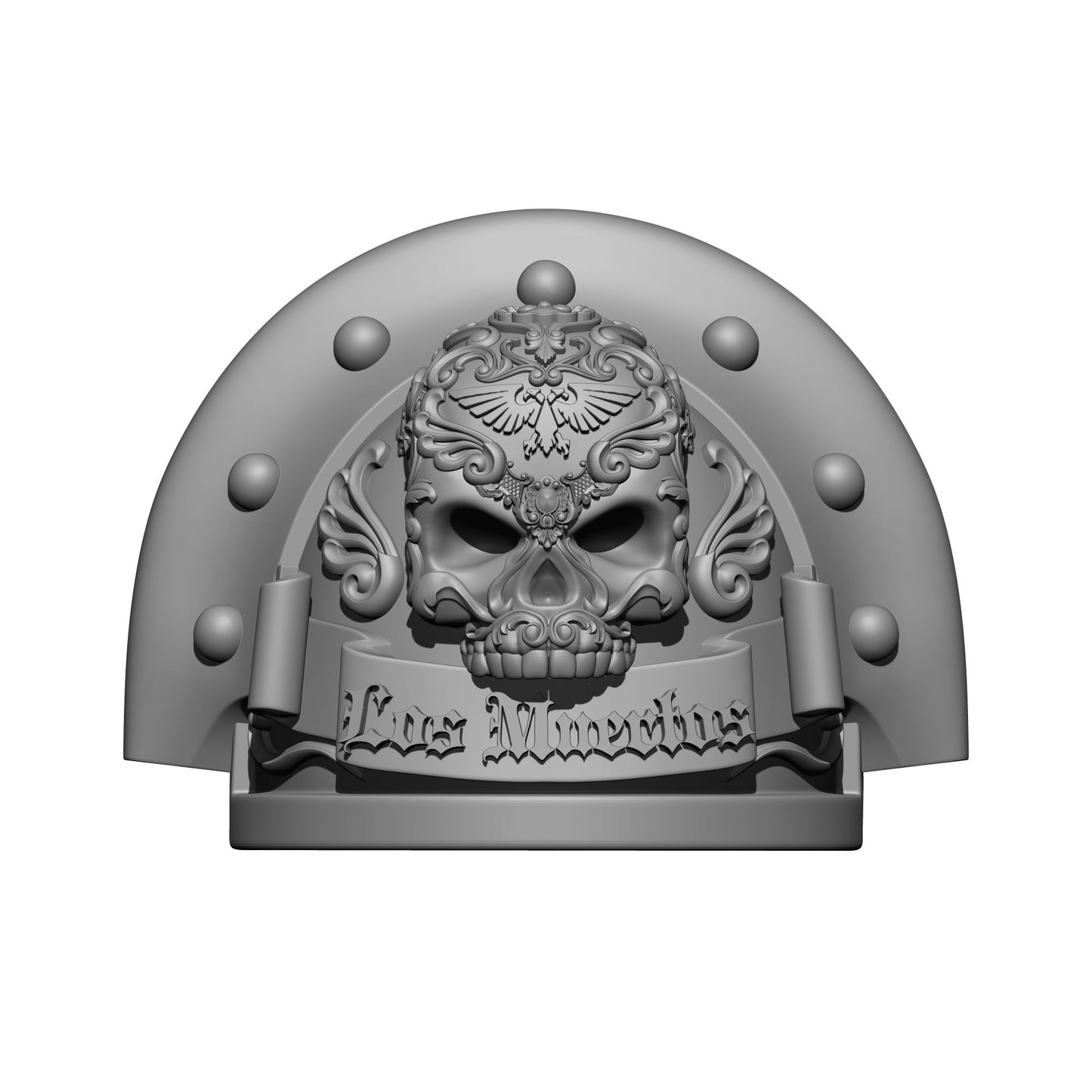 Los Muertos Chapter MKIII Full Sword Breaker Studded with Rivets Shoulder Pad for McFarlane Toys Space Marine Action Figures