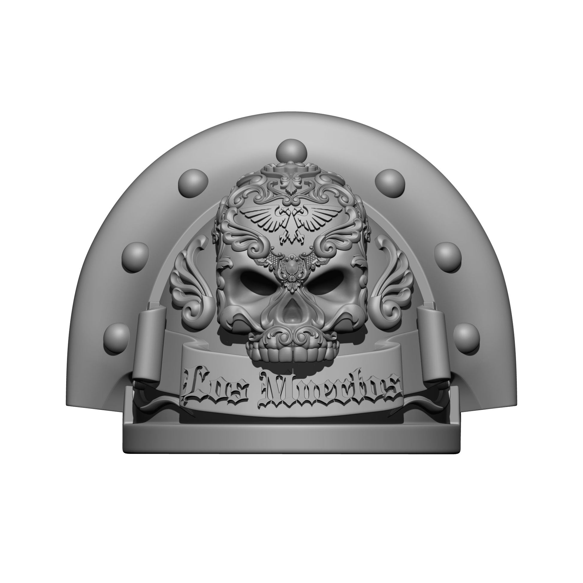Los Muertos Chapter MKIII Full Sword Breaker Studded with Rivets Shoulder Pad for McFarlane Toys Space Marine Action Figures
