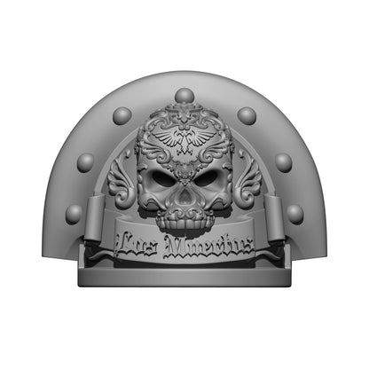 Los Muertos Chapter MKIII Full Sword Breaker Studded with Rivets Shoulder Pad for McFarlane Toys Space Marine Action Figures