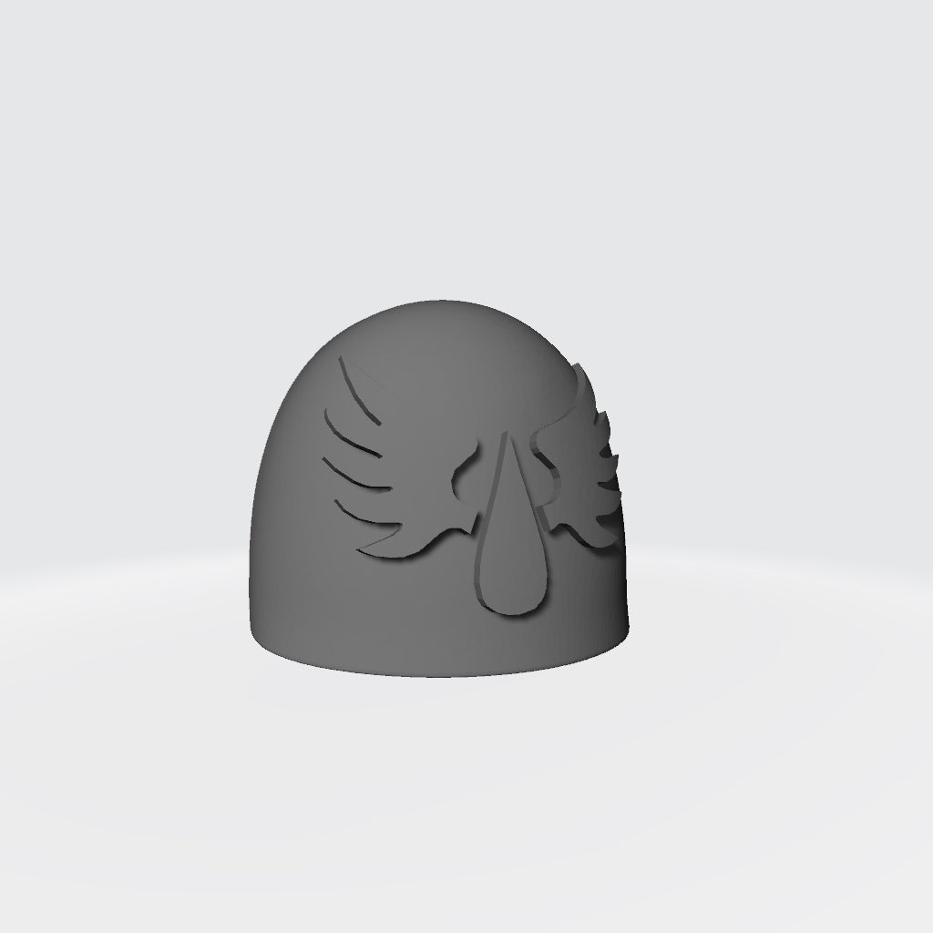 Blood Angels MKVI Shoulder Pad with Flat Chapter Insignia for McFarlane Toys Space Marines