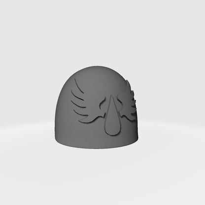 Blood Angels MKVI Shoulder Pad with Flat Chapter Insignia for McFarlane Toys Space Marines