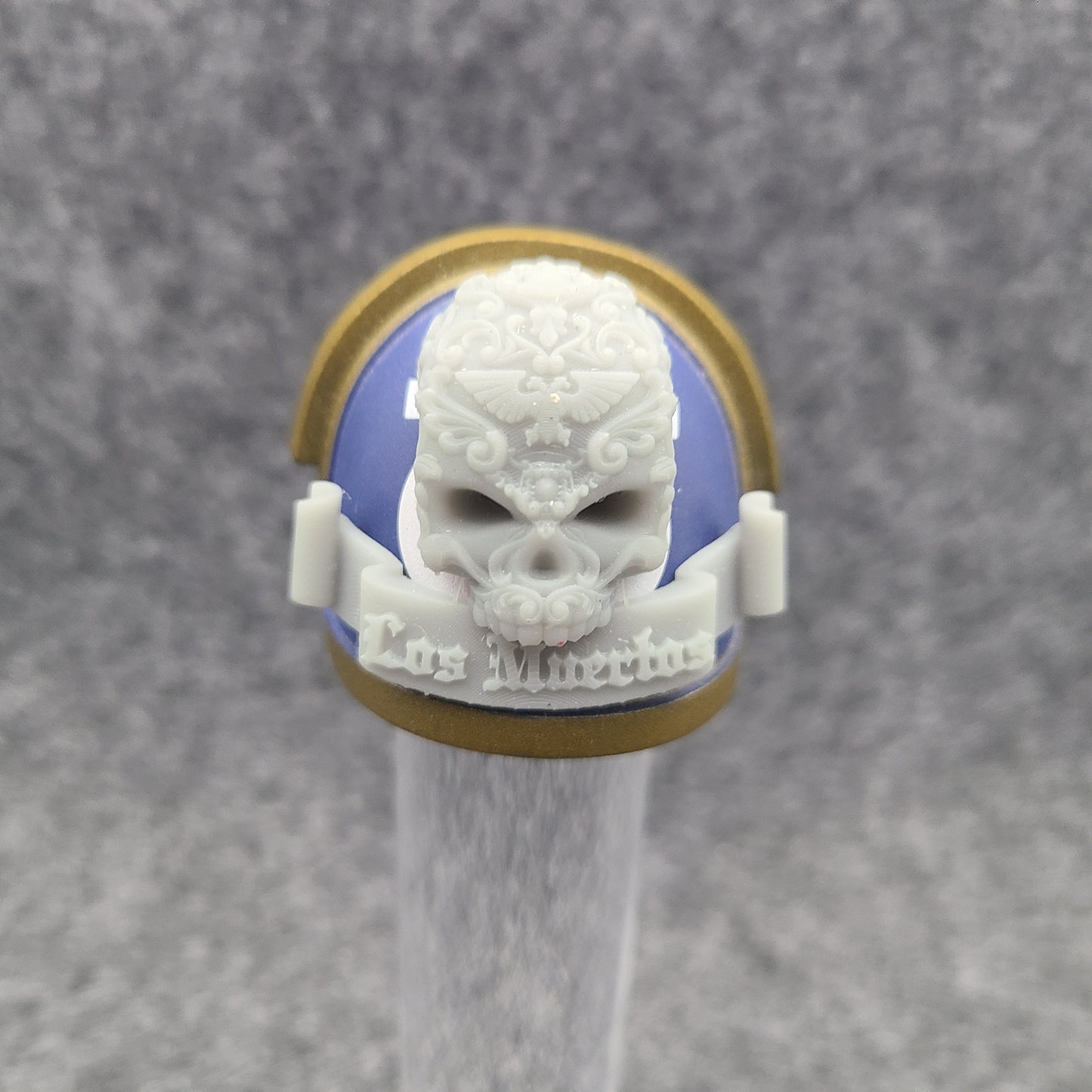 Los Muertos Chapter Shoulder Pad Skull and Scroll Decal for McFarlane Toys Loyalist Marine Action Figures Custom 1:12th Scale Insignias