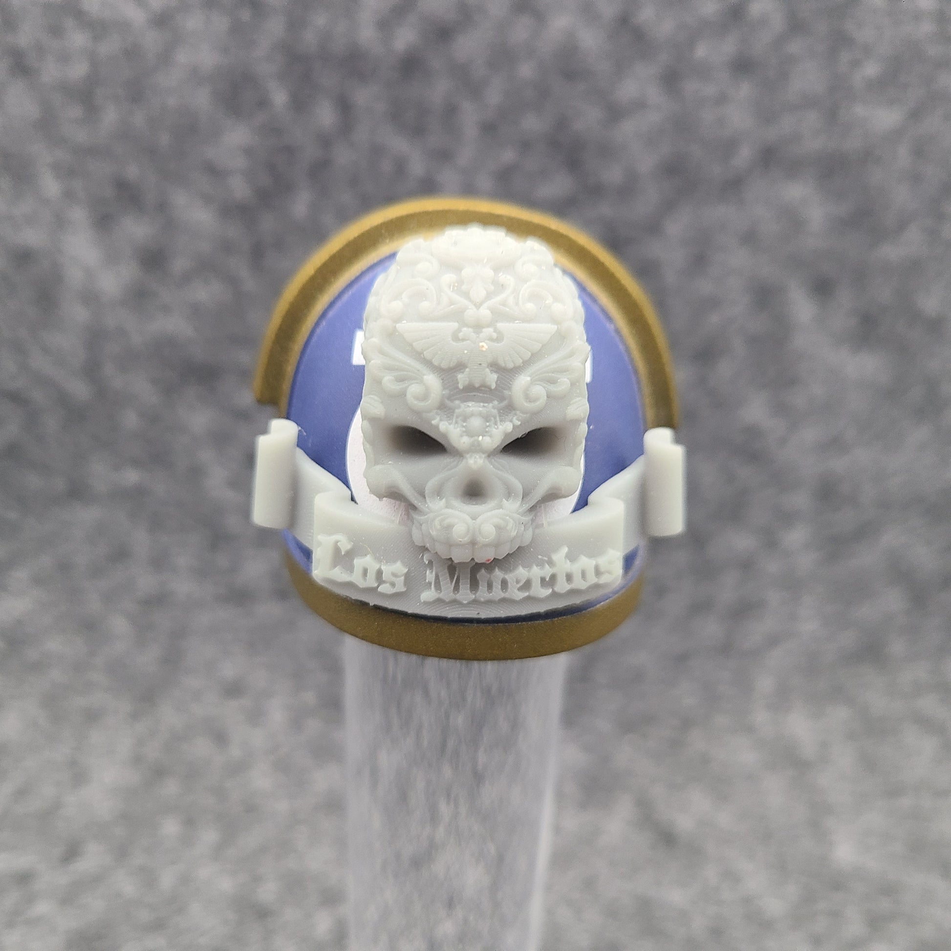 Los Muertos Chapter Shoulder Pad Skull and Scroll Decal for McFarlane Toys Loyalist Marine Action Figures Custom 1:12th Scale Insignias