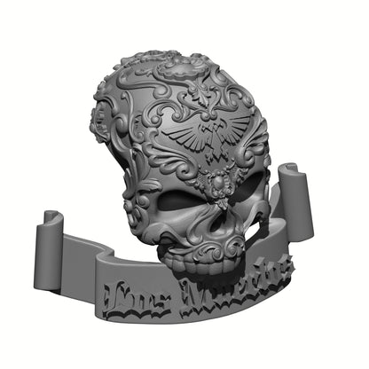 Los Muertos Chapter Shoulder Pad Skull and Scroll Decal for McFarlane Toys Space Marine Action Figures