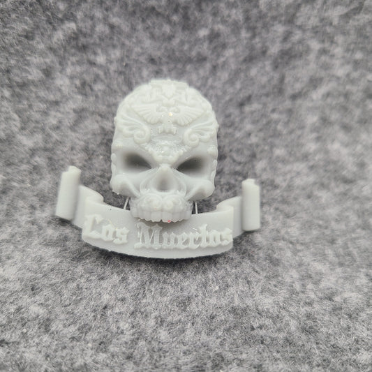 Los Muertos Chapter Shoulder Pad Skull and Scroll Decal for McFarlane Toys Loyalist Marine Action Figures Custom 1:12th Scale Insignias