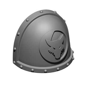 Space Marine Luna Wolves Legion MKVII Shoulder Pad with Studs for Grimdark Battle Brothers Action Figures and Miniatures