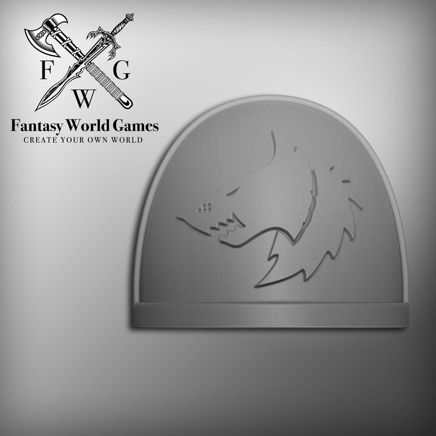 Fantasy World Games Space Wolf Legion MKIV Shoulder Pad Gen: 4 Pauldron Left Shoulder Compatible with McFarlane Toys Space Marines