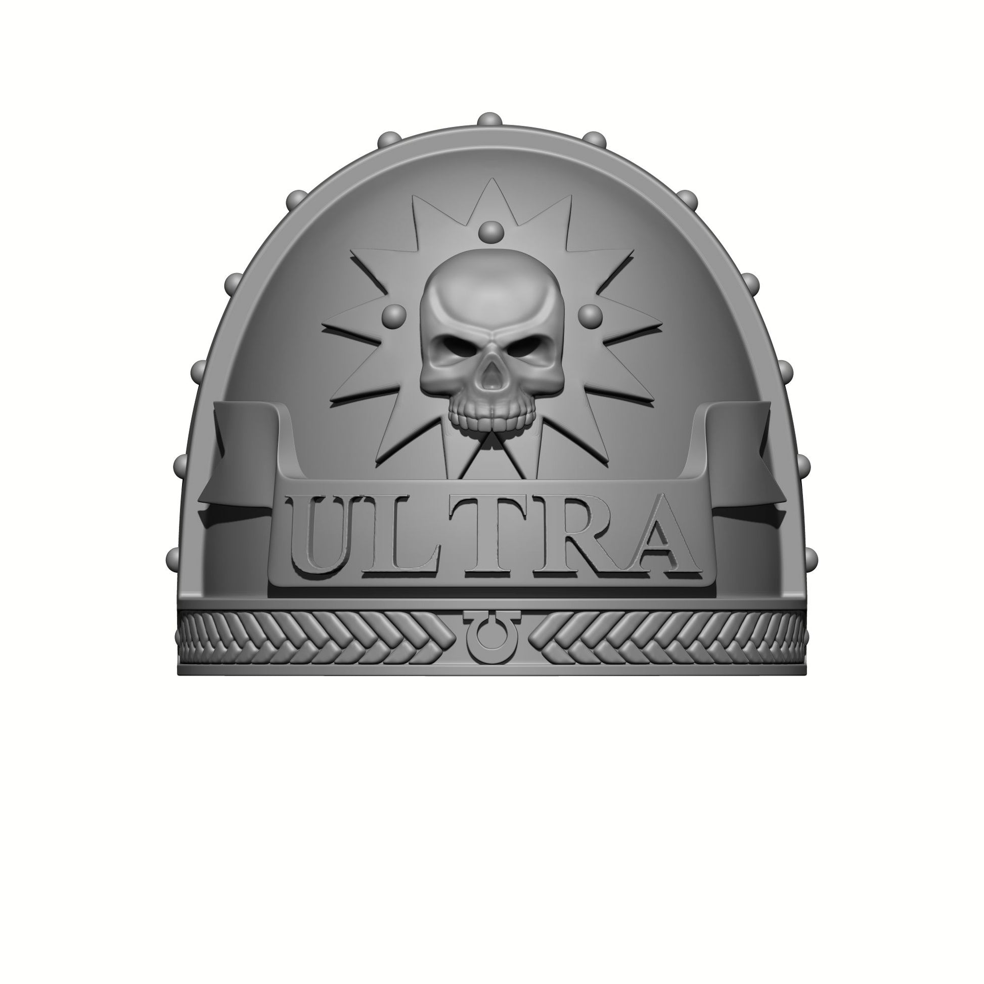 Ultramarines Lieutenant Titus MK VII Shoulder Pad with Skull and Ultra Banner for McFarlane Toys Space Marines