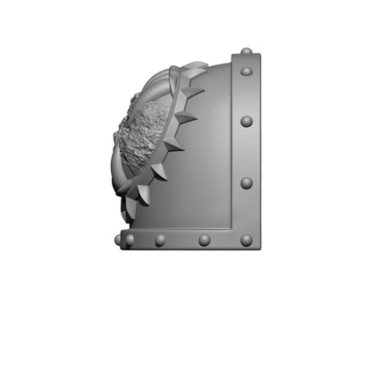 World Eaters Chapter Legion MKVII Shoulder Pad - Planet with Teeth Compatible with McFarlane Space Marine Action Figures