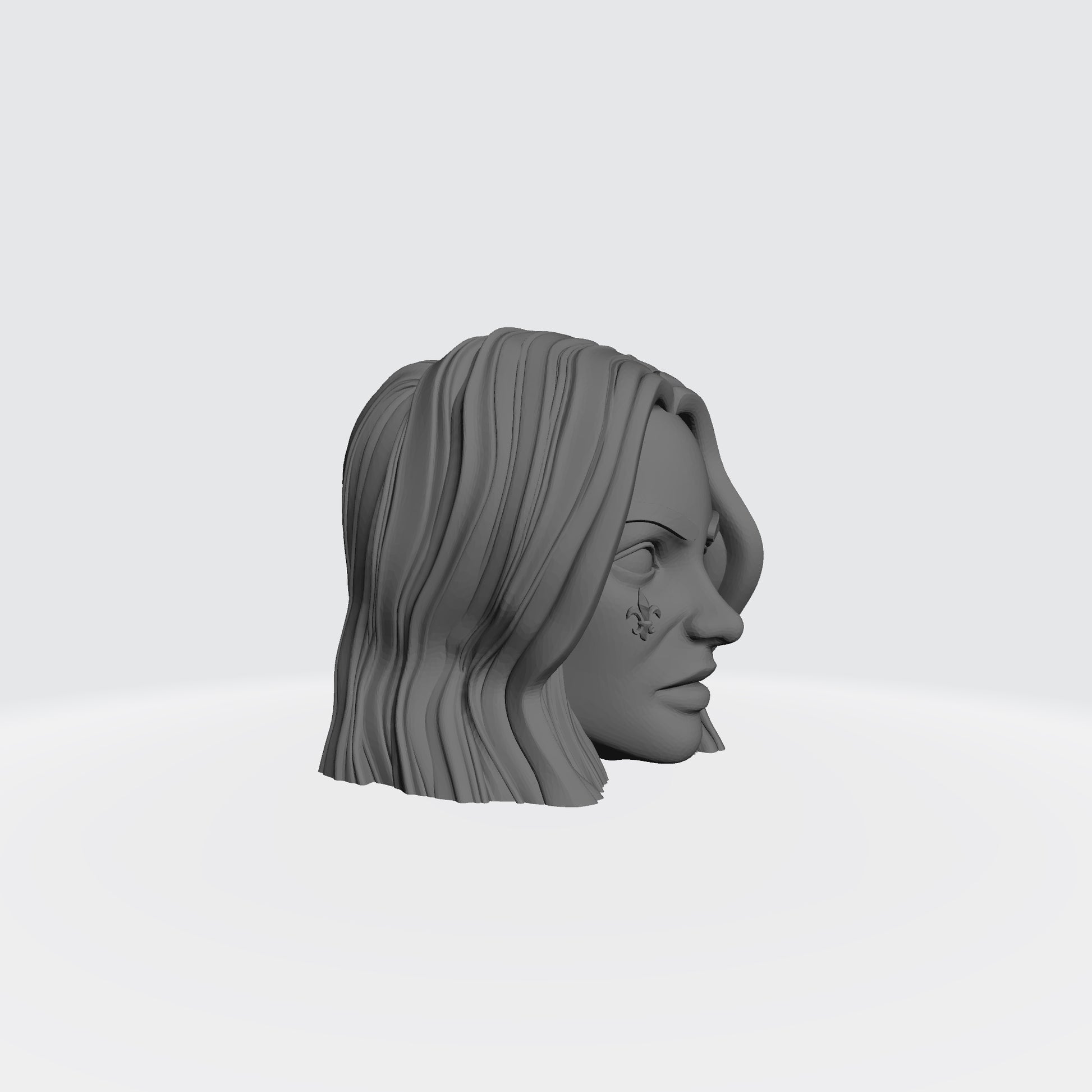 Sisters of Battle Canoness Veridyan Fleur-de-lis on Right Cheek Head Sculpt for McFarlane Toys Battle Sister Action Figures