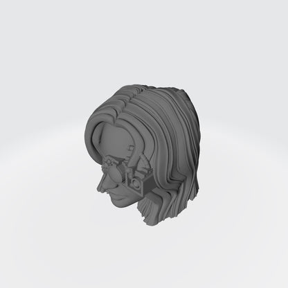 Sisters of Battle Canoness Veridyan Fleur-de-lis on Right Cheek and Cybernetics Head Sculpt for McFarlane Toys Battle Sister Action Figures
