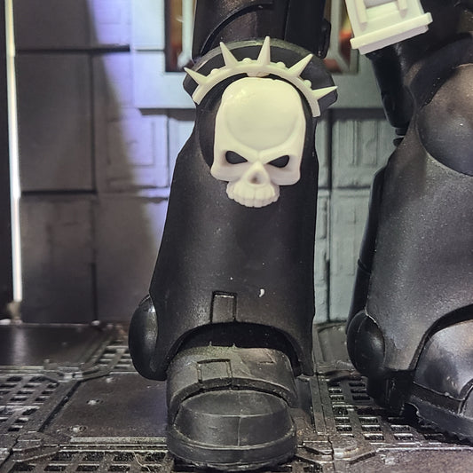 Veteran Skull with Iron Halo Knee Pad Armor Decal for McFarlane Toys Loyalist Marine Action Figures