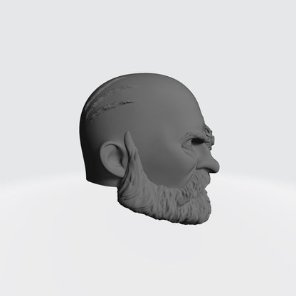 Techmarine Head Swap Tech Priest Veteran - Scarred Bald Head and Cyber Left Eye for McFarlane Toys Space Marines Action Figure