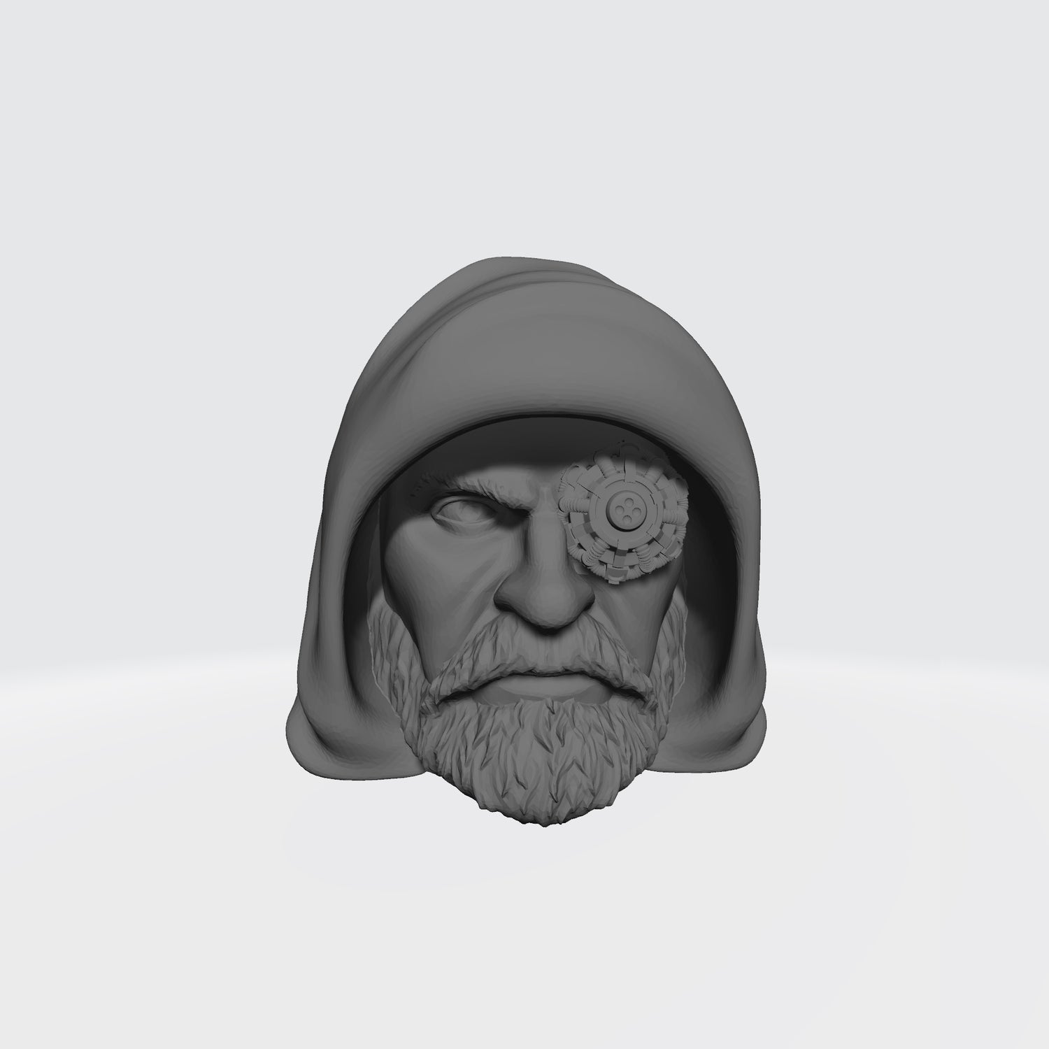 Techmarine Head Swap Tech Priest Veteran - Hood w Cyber Left Eye for McFarlane Toys Space Marines Action Figure