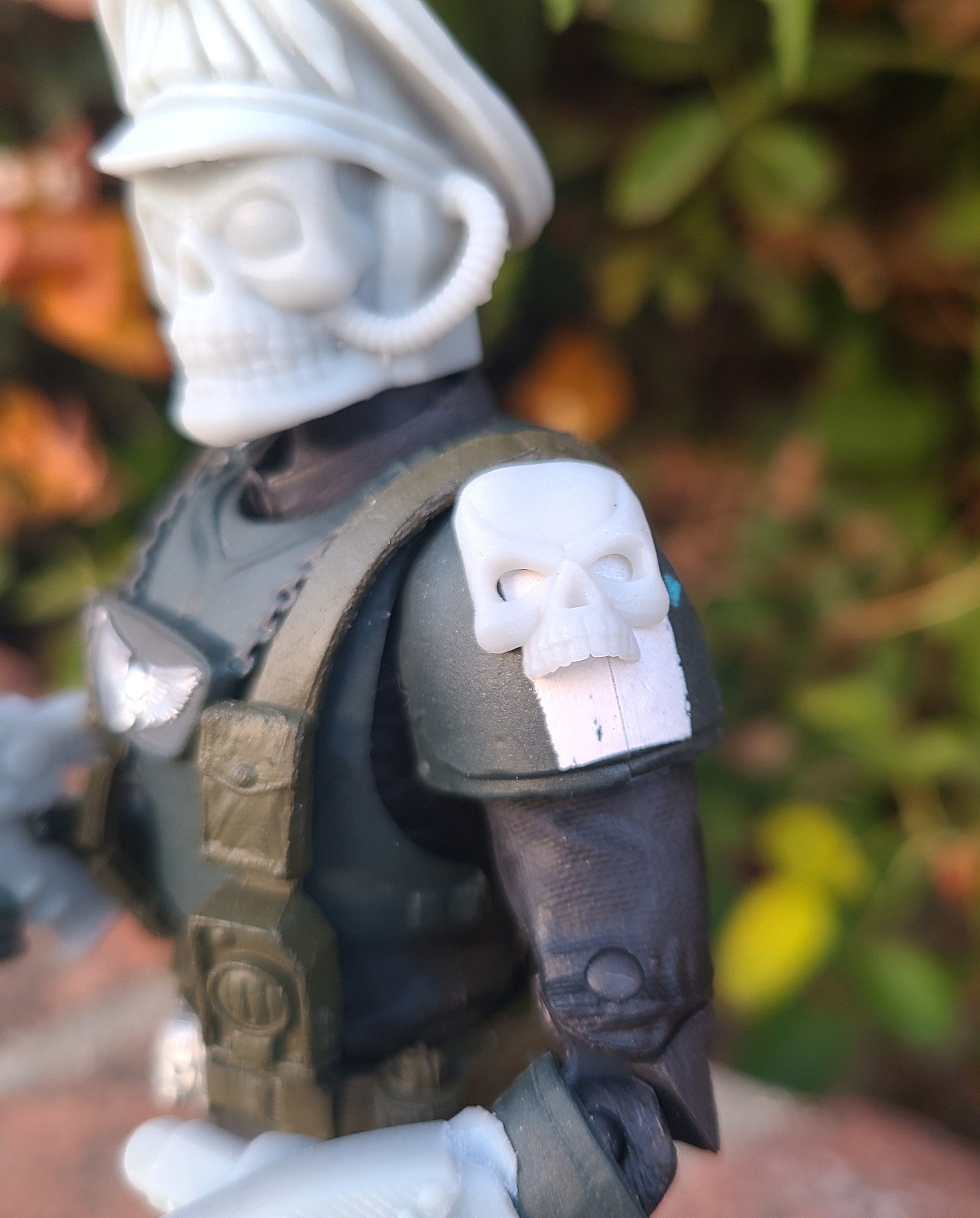 Veteran Guardsman Shoulder Pad Quantity 2 (Two) Skull Iconography Pack for McFarlane Toys Action Figure Custom 1:12th Scale Parts
