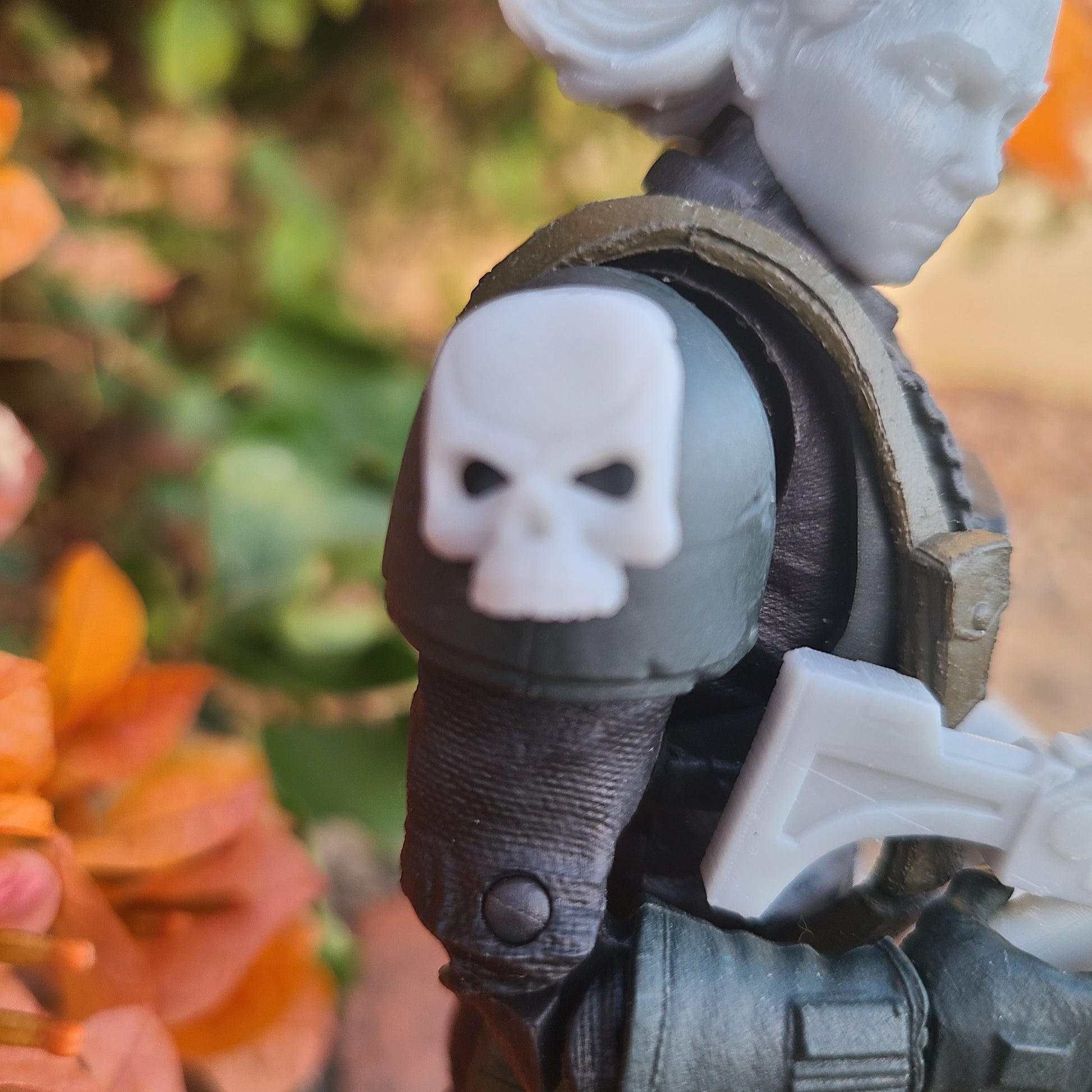 Veteran Guardsman Shoulder Pad Quantity 2 (Two) Skull Iconography Pack for McFarlane Toys Action Figure Custom 1:12th Scale Parts