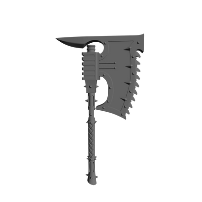 Oversized Giant Champion Chain Axe for custom 7-inch armored action figure displays.