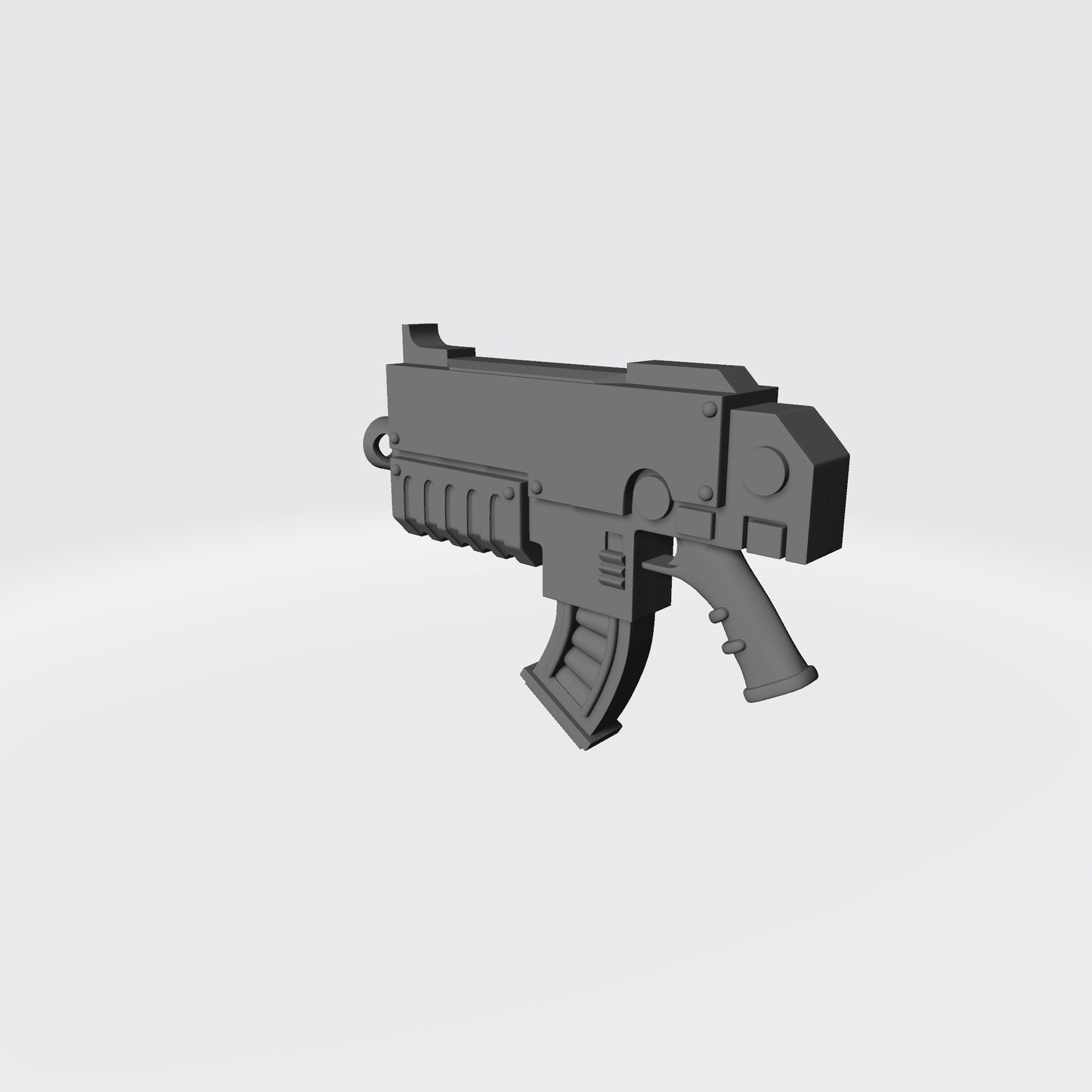 Custom resin bolter with curved magazine compatible with McFarlane Toys 7-inch 1:12 scale armored action figures.