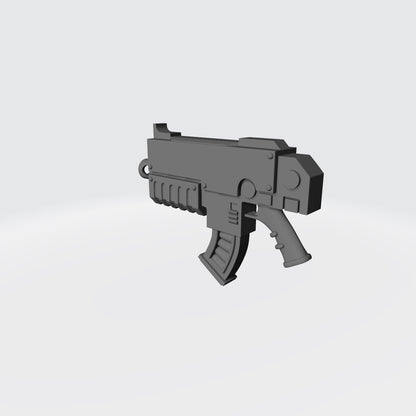 Custom resin bolter with curved magazine compatible with McFarlane Toys 7-inch 1:12 scale armored action figures.