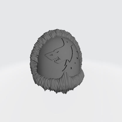 Custom 3D Printed Wolf Legions Shoulder Pad MKIV with Fur Trim for the Left Shoulder