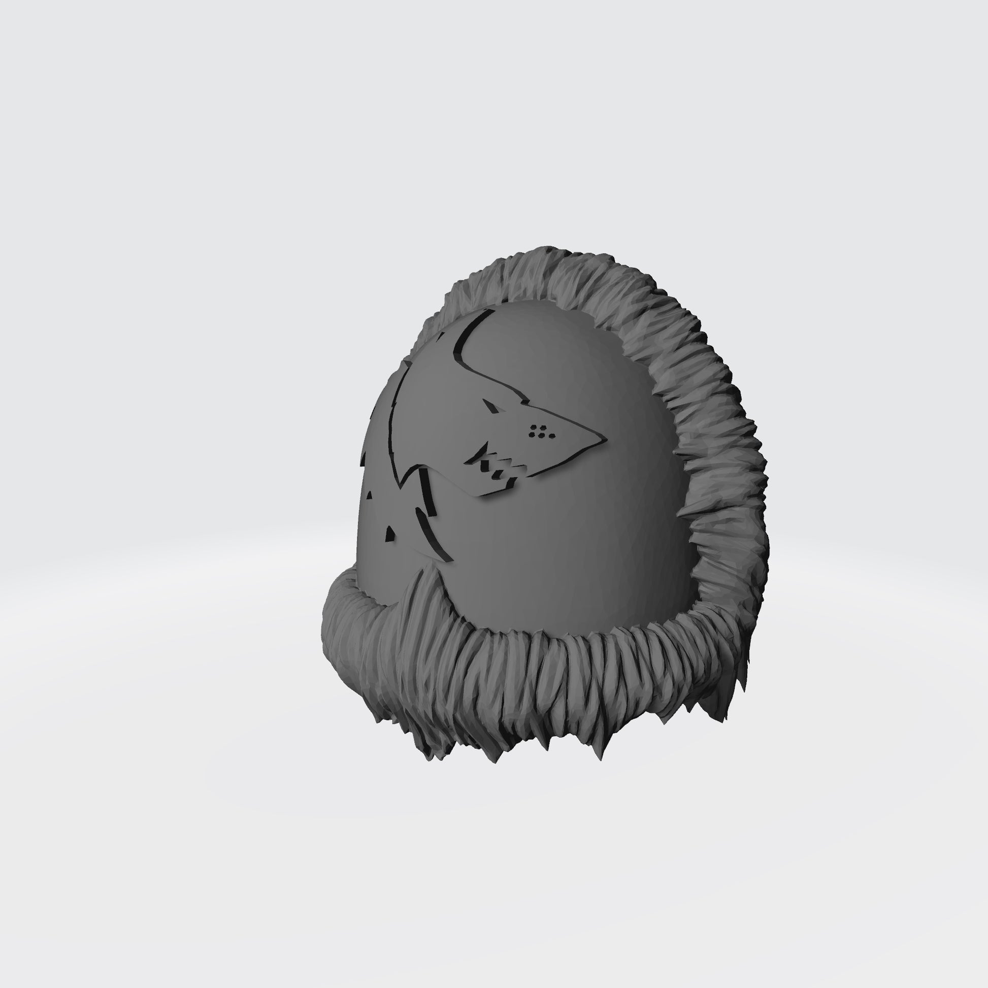 Space Wolves Right Shoulder Pad MKIV with Fur Trim Compatible with McFarlane Toys Space Marine Left Profile