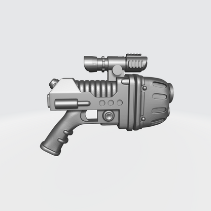 Custom Space Marine Battle Brother Plasma Pistol with Optic for McFarlane Toys Grimdark Marine Action Figures