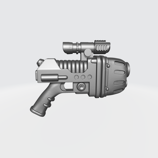 Custom Space Marine Battle Brother Plasma Pistol with Optic for McFarlane Toys Grimdark Marine Action Figures