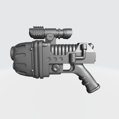 Custom Space Marine Battle Brother Plasma Pistol with Optic for McFarlane Toys Grimdark Marine Action Figures