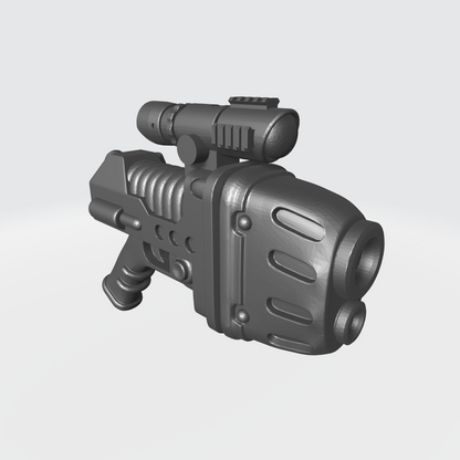 Custom Space Marine Battle Brother Plasma Pistol with Optic for McFarlane Toys Grimdark Marine Action Figures