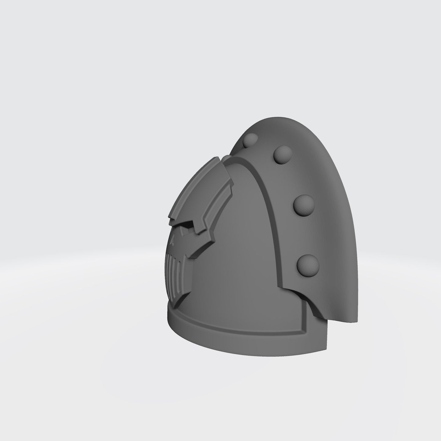 Iron Warriors MKIII Shoulder Pad with Rivets Compatible with McFarlane Toys 1:12th Scale Space Marine Action Figures Left Angle