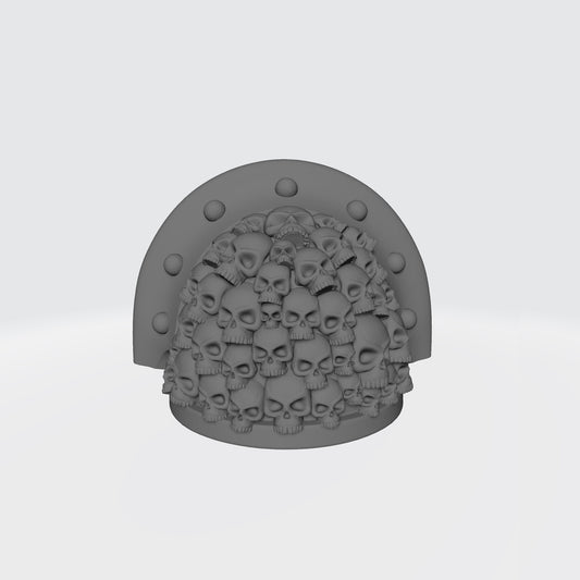 MKIII Shoulder Pad with Small Skulls and Full Ridge Studded Rivets Compatible with McFarlane Toys Space Marines designed by Fantasy World Games
