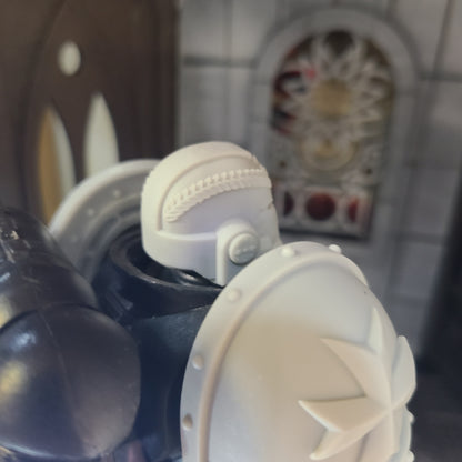 Veteran Warrior Type 7 Helmet with Cross and Laurels compatible with McFarlane Toys 1:12 scale armored action figures