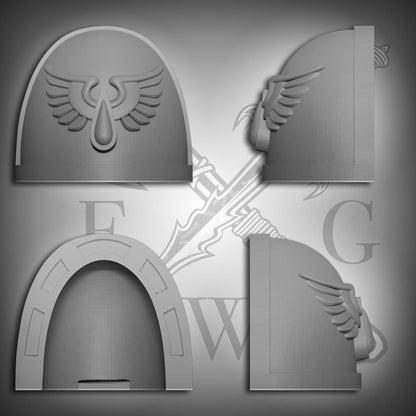 10x Blood Angels Legion Shoulder Pads MKIV T1-01 for 28mm Scale Loyalist Marine Miniatures Custom Pauldrons