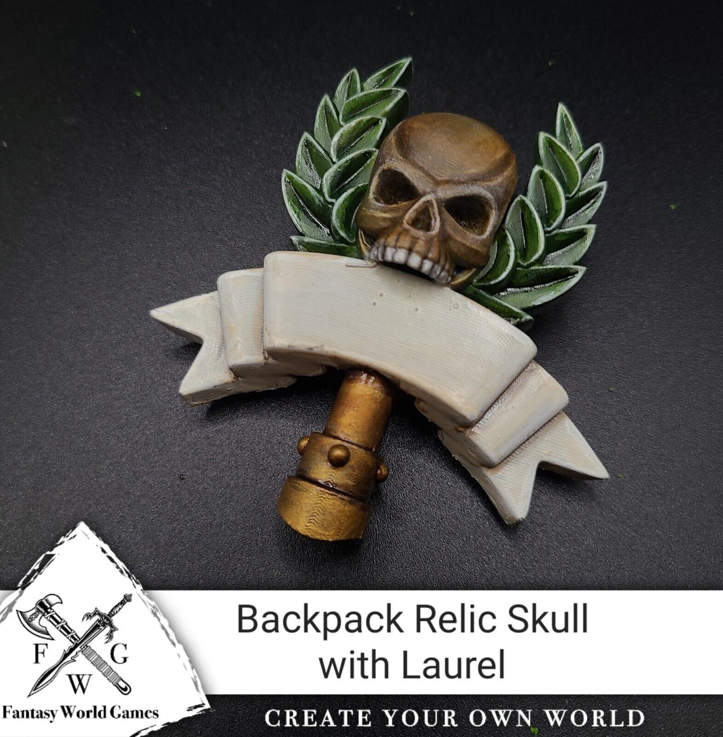 Fantasy World Games McFarlane Toys Backpack AccessoryRelic Skull with Laurel for Space Marines