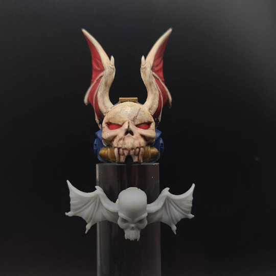 Custom Painted Night Lords Legion Gargoyle Skull Helmet compatible with McFarlane Toys Space Marines Action Figures designed by Fantasy World Games