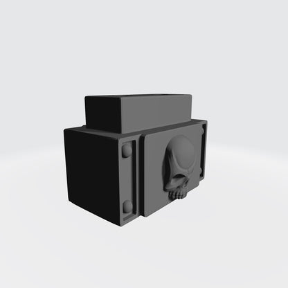 Fourteen skull ammo belt connectors compatible with McFarlane Toys 7-inch 1:12 scale armored action figures custom resin accessories