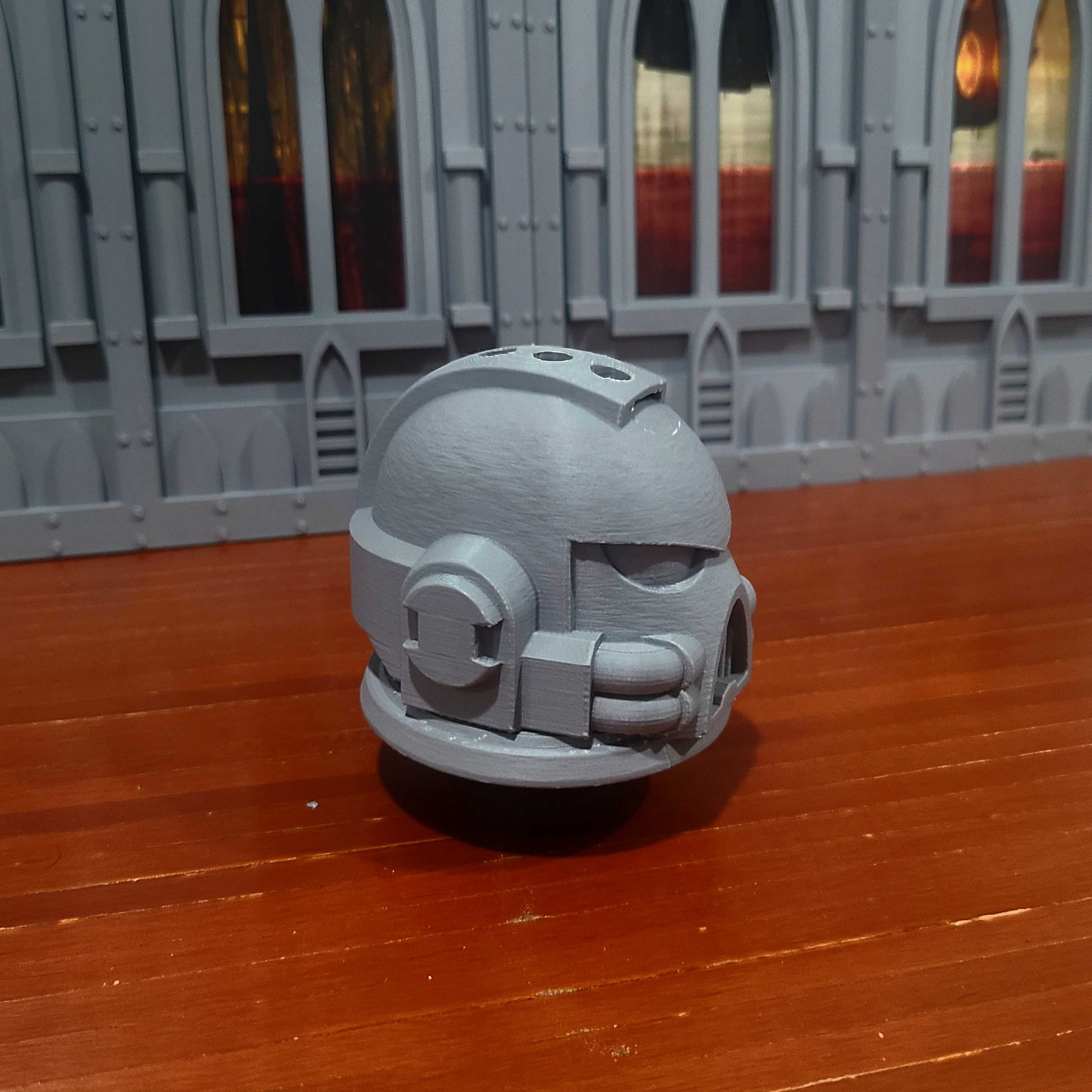 Space Marine Battle Brother MK VII Helmet with Two Hoses Paint Bush Holder with Four Holes