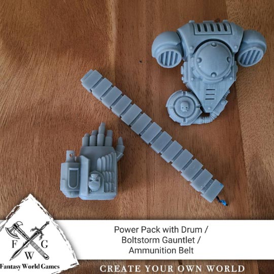 Back Pack with Left Drum Primaris Gravis Captain Mark X Power Armor for McFarlane Toys Space Marine Action Figures Kit