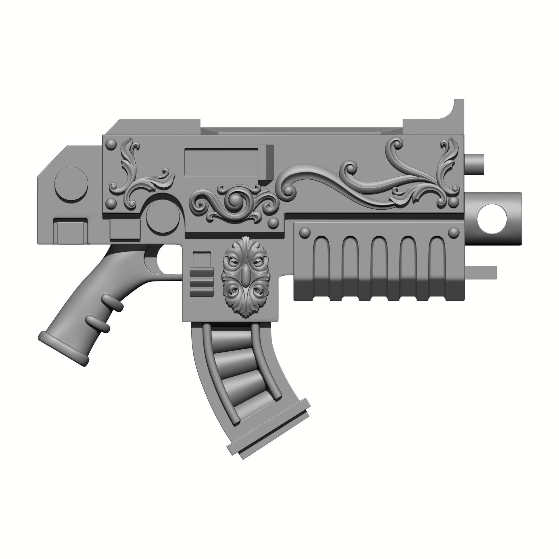 Los Muertos Warrior Order Curved Magazine Battle Rifle compatible with McFarlane Toys 1:12 scale armored action figures custom resin weapon