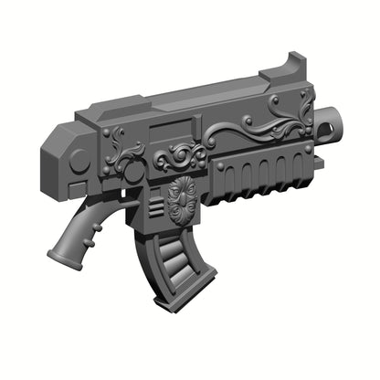 Los Muertos Warrior Order Curved Magazine Battle Rifle compatible with McFarlane Toys 1:12 scale armored action figures custom resin weapon
