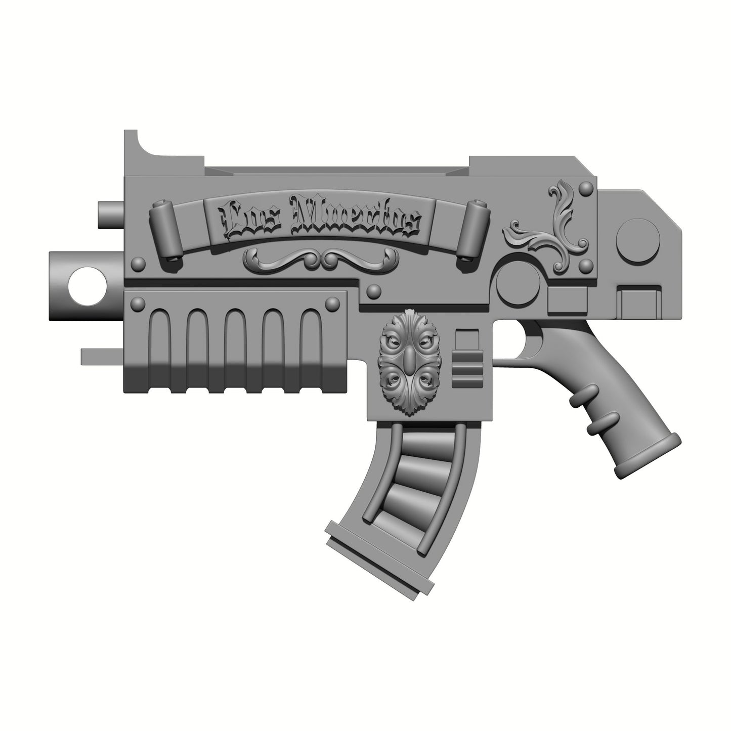 Los Muertos Warrior Order Curved Magazine Battle Rifle compatible with McFarlane Toys 1:12 scale armored action figures custom resin weapon