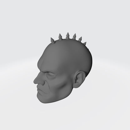 Space Marine Head Small Tree Spike Studs Mohawk Compatible with McFarlane Toys Space Marines Left Angle